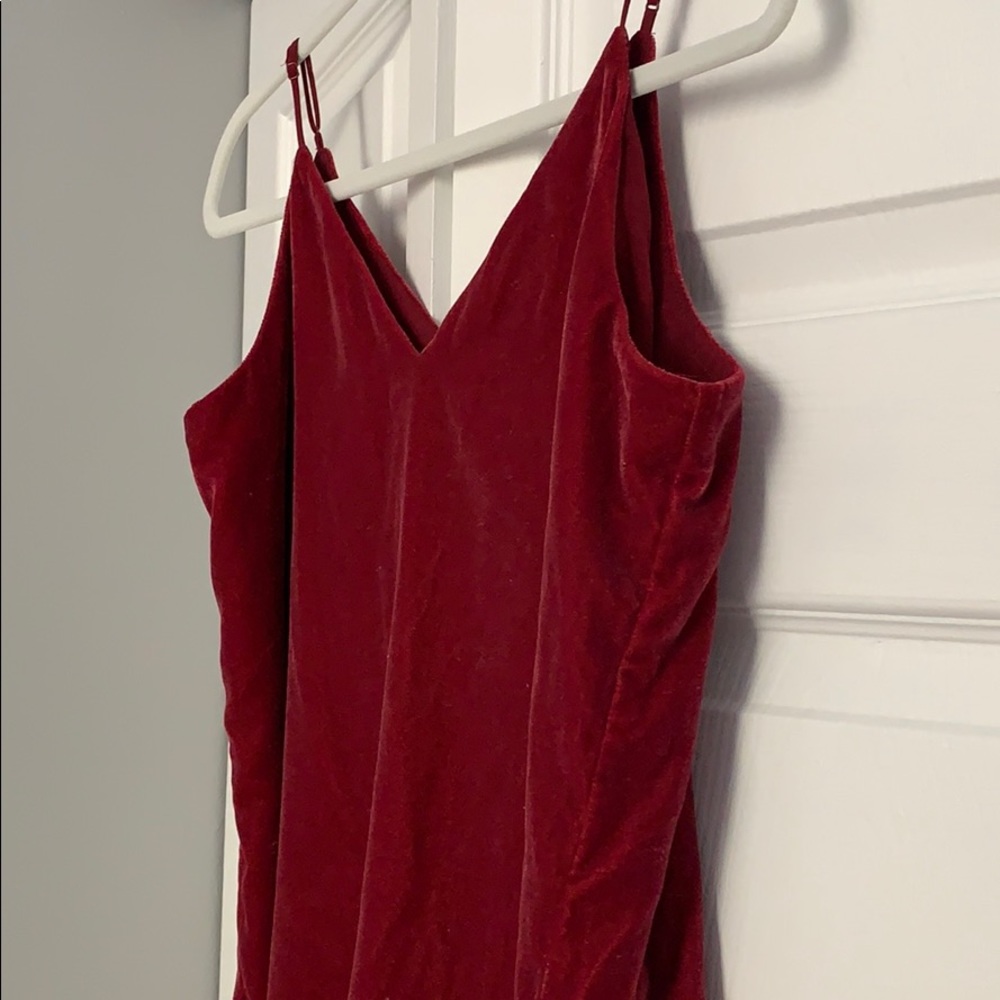 Express Maroon Velvet Cami Tank Top